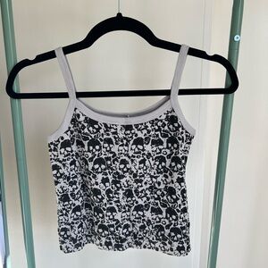 Black and Grey Skull Print Camisole